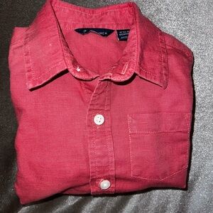 Size 18 months Toddler Boy’s Janie and Jack linen button up shirt coral